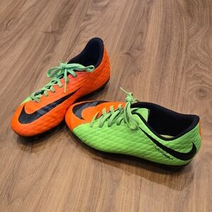 Nike Kids Soccer Shoes - Green and Orange